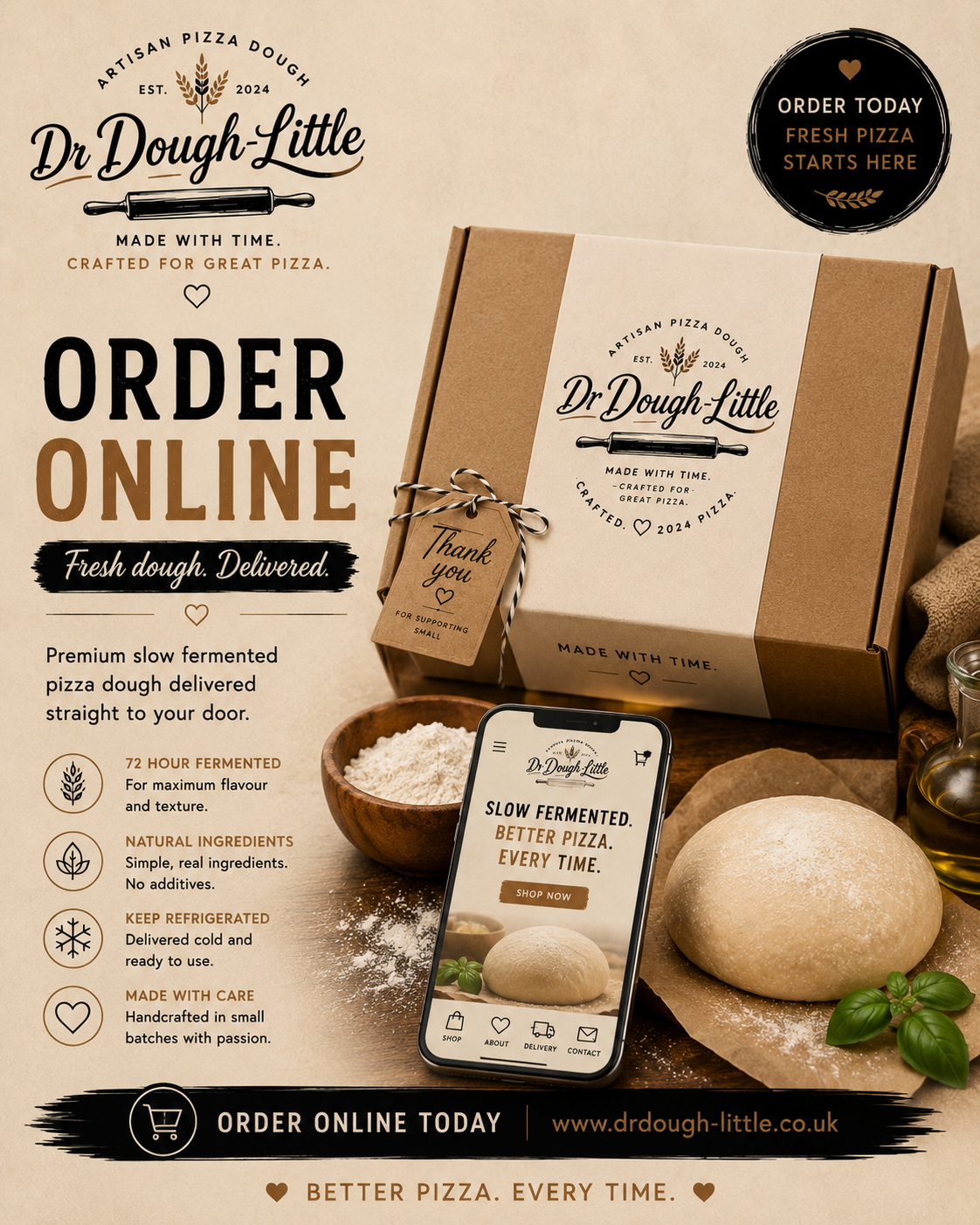 Packaged Dr Dough-Little pizza dough